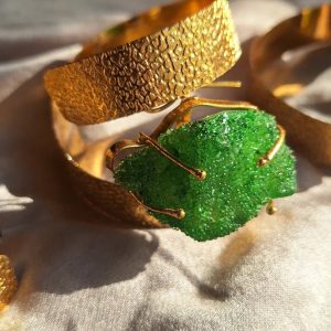 raw stone cuff bangle