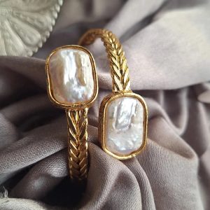 double pearl cuff bangle