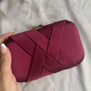 crossed satin clutch