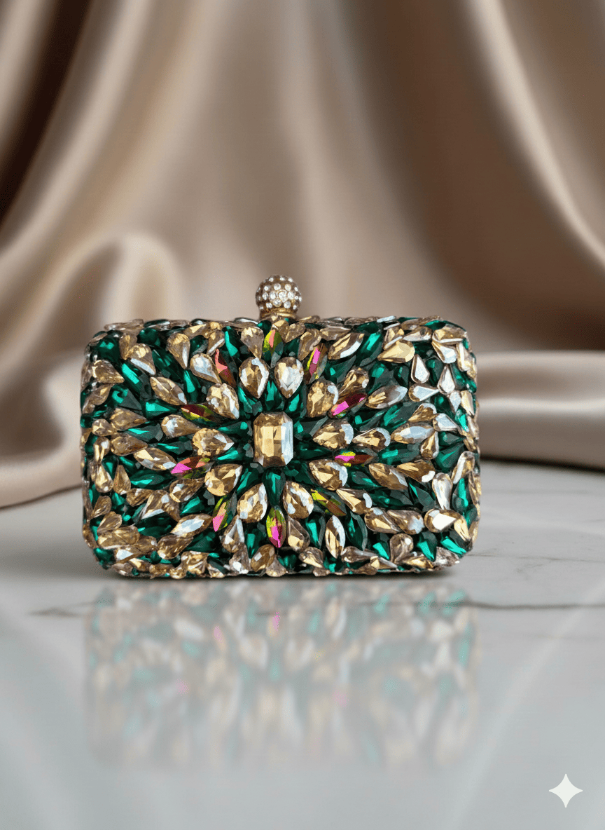 The Royal Emerald Burst Clutch