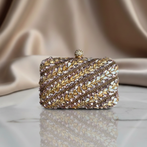 The Regal Chevron Beaded Clutch