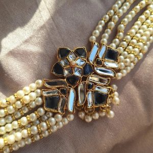 Royal black pearl choker